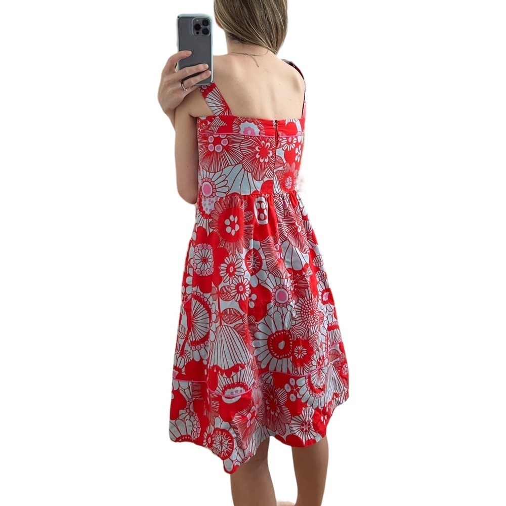 Marimekko floral knee length dress pockets - Picture 2 of 14